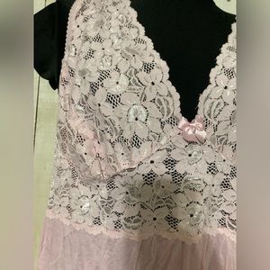 Shadowline pink cami lace dainty unlined size 1X